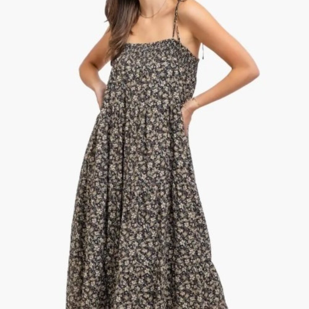 Blu Pepper Tie Strap Maxi Dress